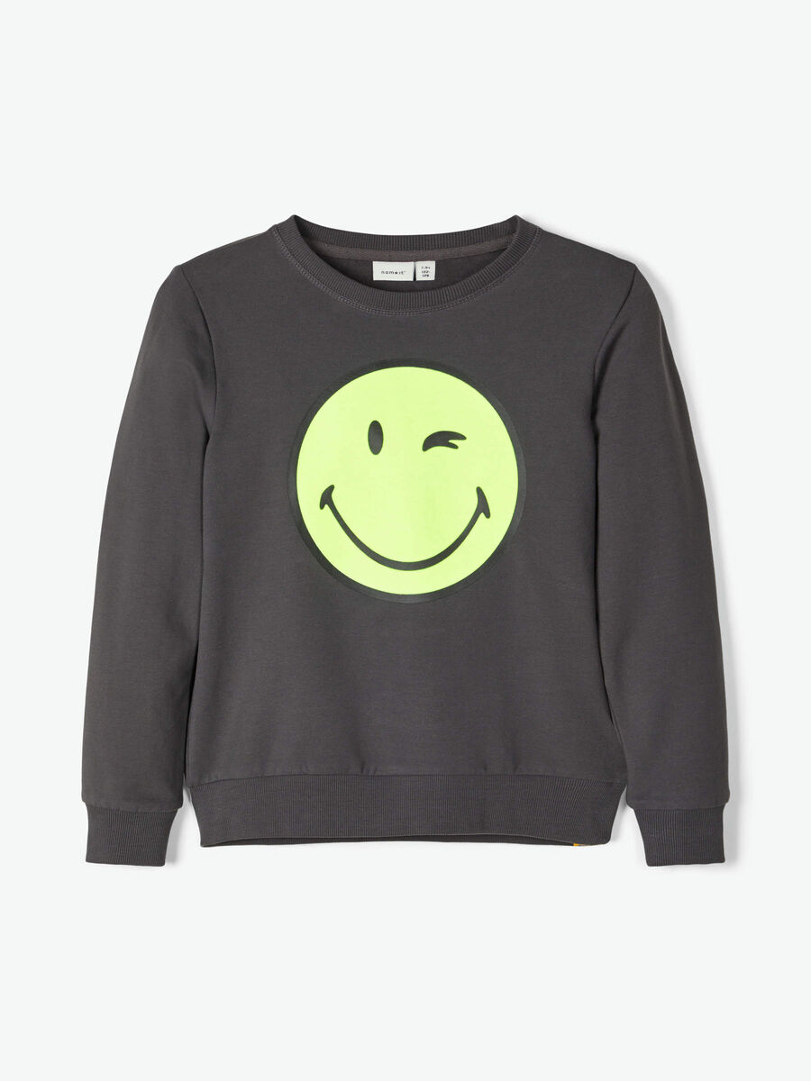 Name it SMILEY SWEAT-SHIRT, Asphalt, highres - 13176696_Asphalt_003.jpg