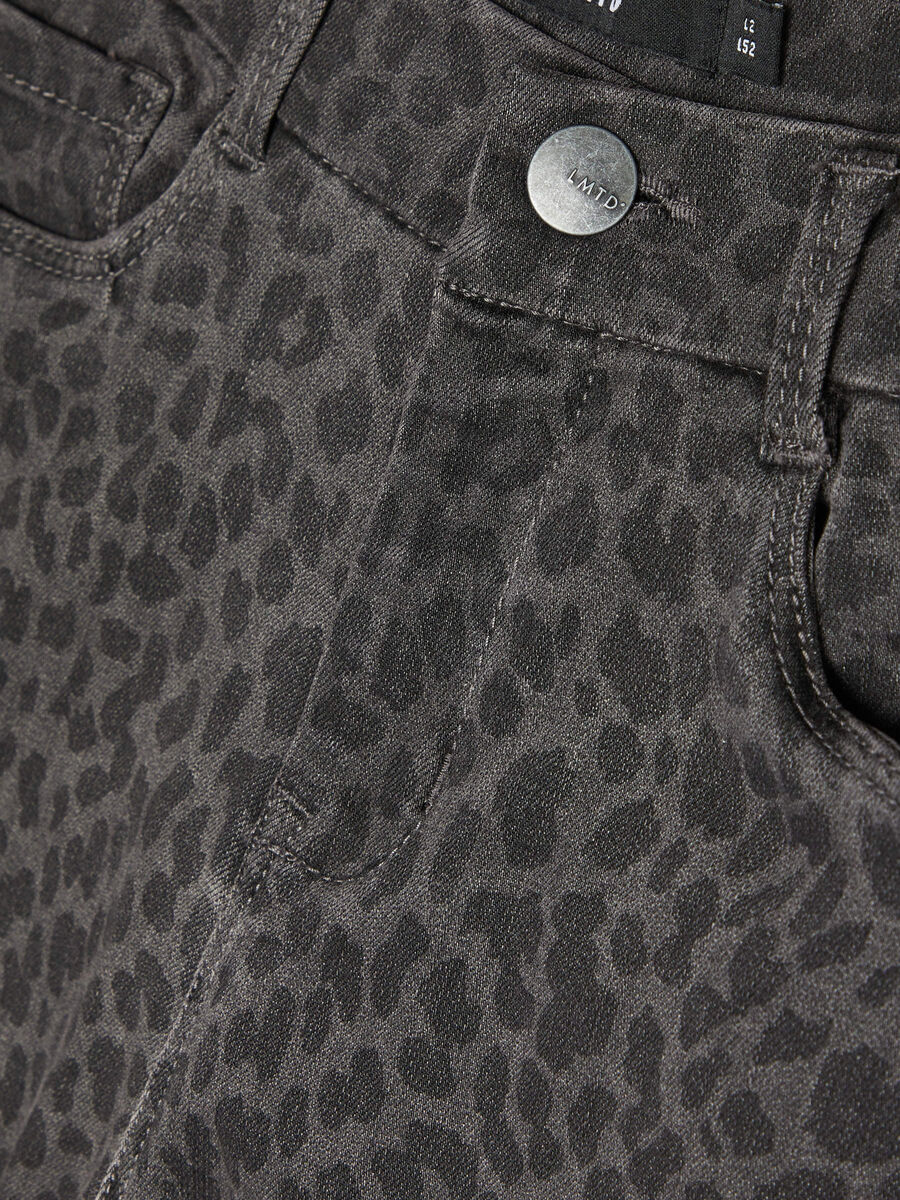 Carousel image 4 HIGH-WAIST PANTERPRINT JEANS, Dark Grey