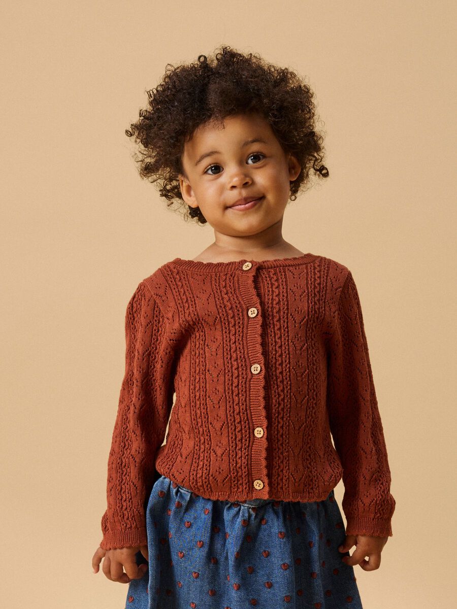 Product carousel image - KNITTED CARDIGAN, Maple Syrup | 1